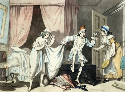 Draps humides, aquatinte par Thomas Malton (1748-1804), pub. 1791 - Thomas Rowlandson